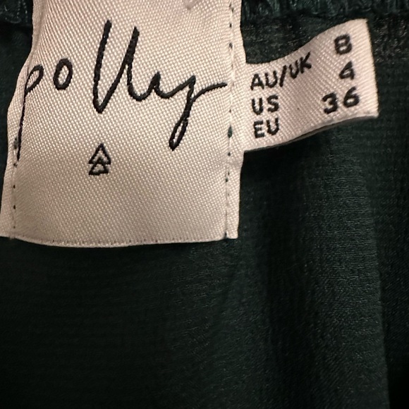 Princess Polly - My Jewel Mini Satin Wrap Dress Forest Green Dark Green SIZE: 4 - Picture 4 of 5